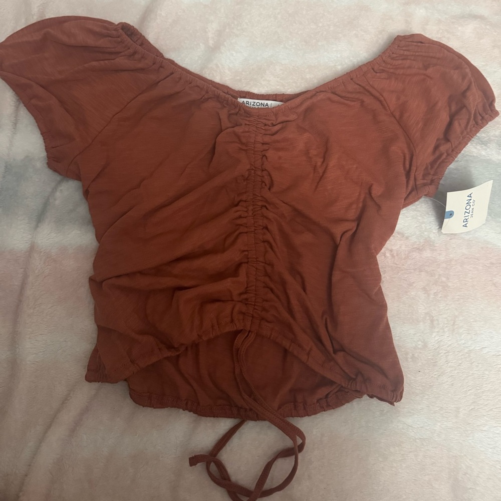 Cropped Drawstring Shirt
